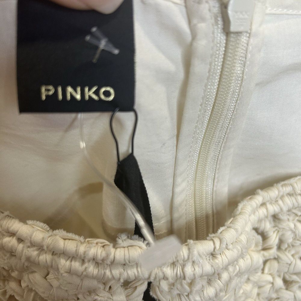 New!!PINKO Crop Top‎ Size 8 Ivory Color 100% Cotton - Picture 6 of 13